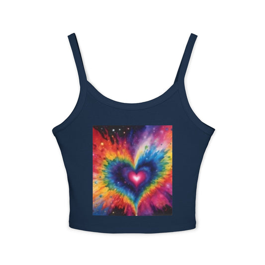 Women's Spaghetti Strap Tank Top Heart Multi-Color
