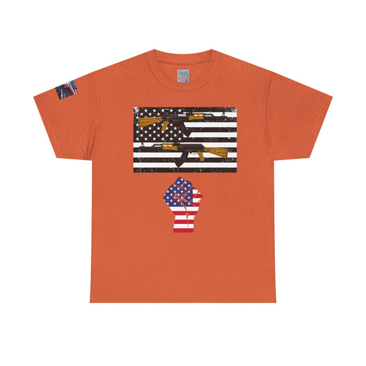 Patriotic Unisex Heavy Cotton T-shirt - Bold USA Design, American Pride, Independence Day, Freedom Wear, Gift for Veterans, Casual Comfort