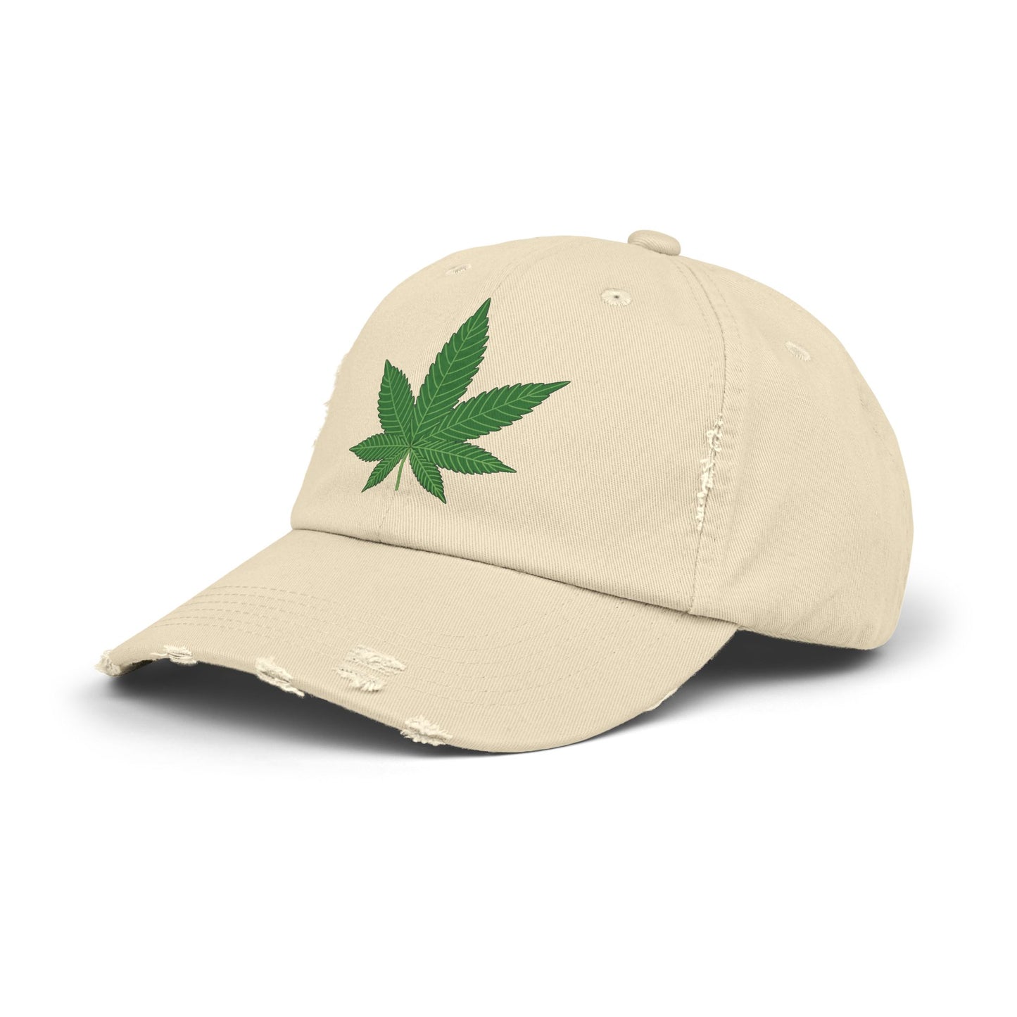 Casquette unisexe effet vieilli avec motif feuille – Streetwear décontracté pour les amoureux de la nature 