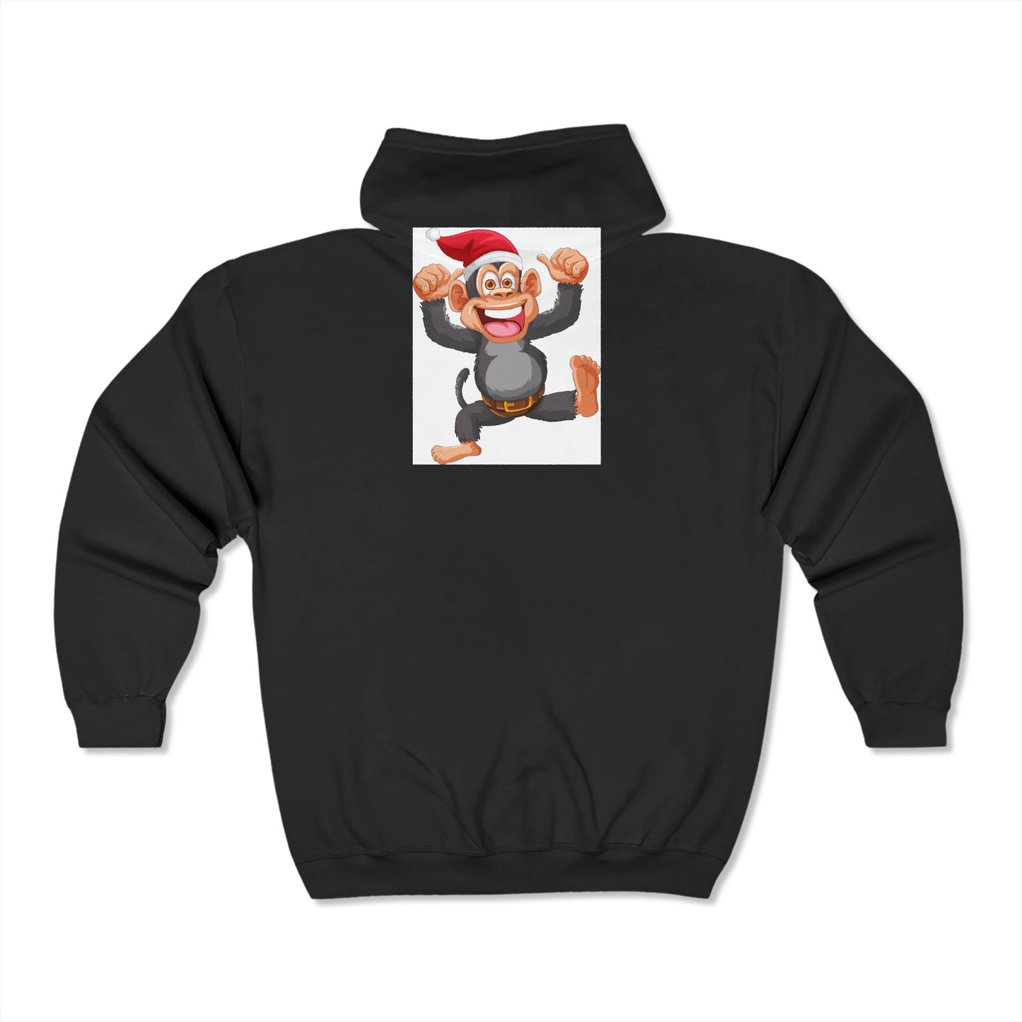 Sweat à capuche zippé avec chapeau de Père Noël et singe