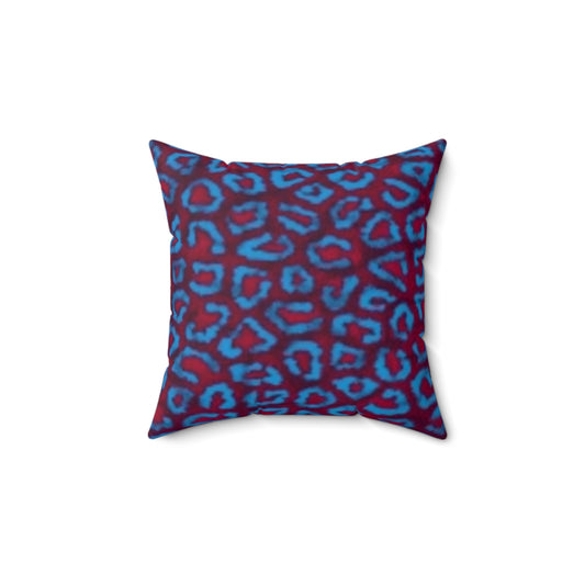 Colorful Cat Print Square Pillow - Decorative Spun Polyester Cushion for Home Decor