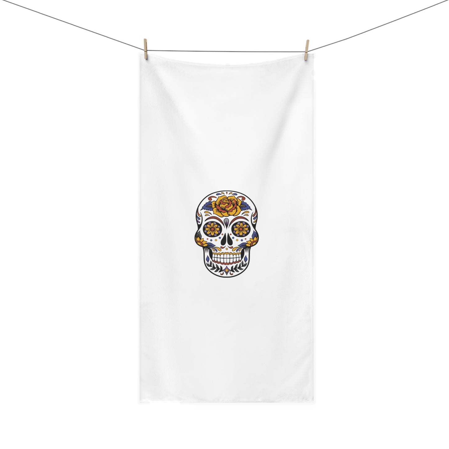 Multi Color Skull Mink-Cotton Towel 30"x 60" Size