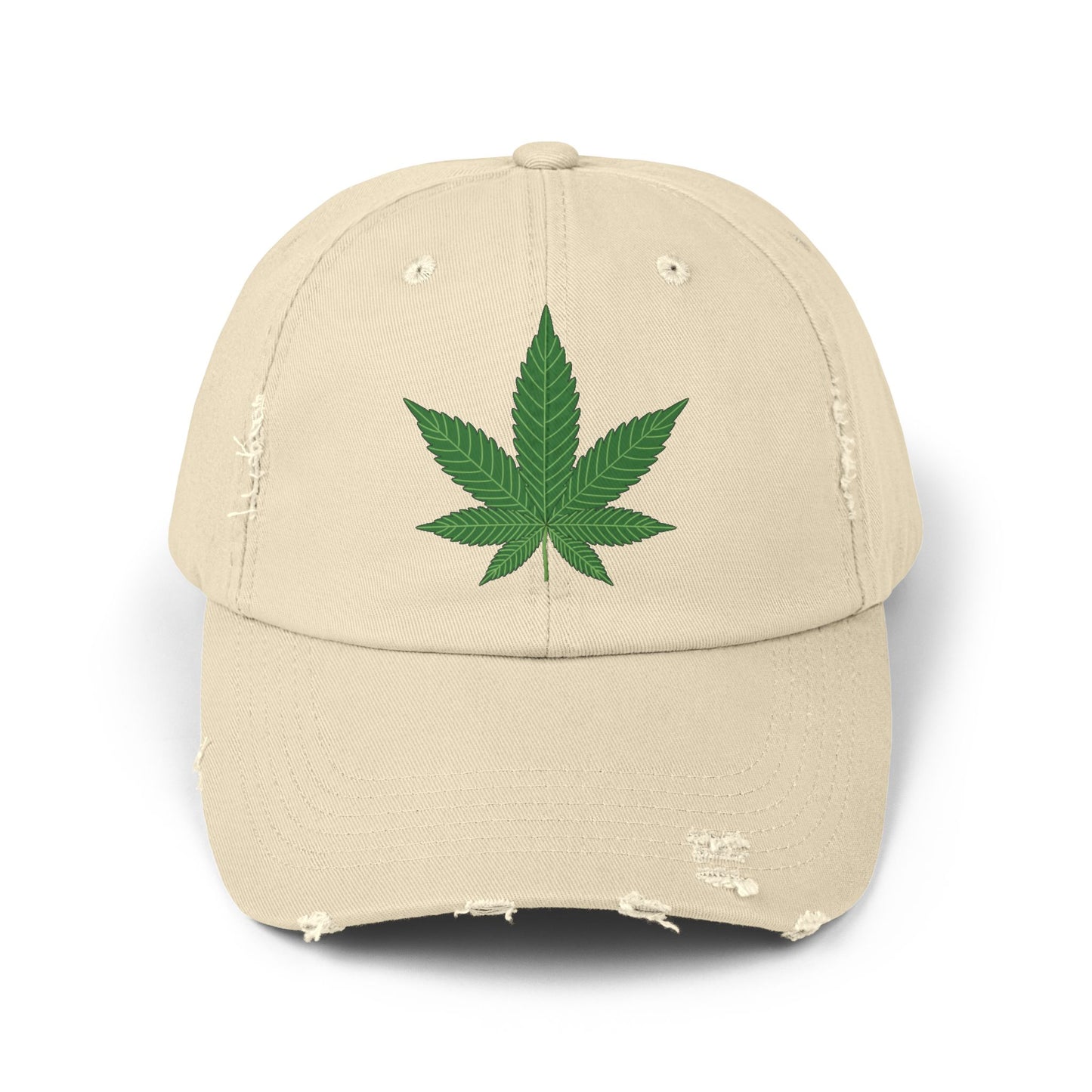 Casquette unisexe effet vieilli avec motif feuille – Streetwear décontracté pour les amoureux de la nature 
