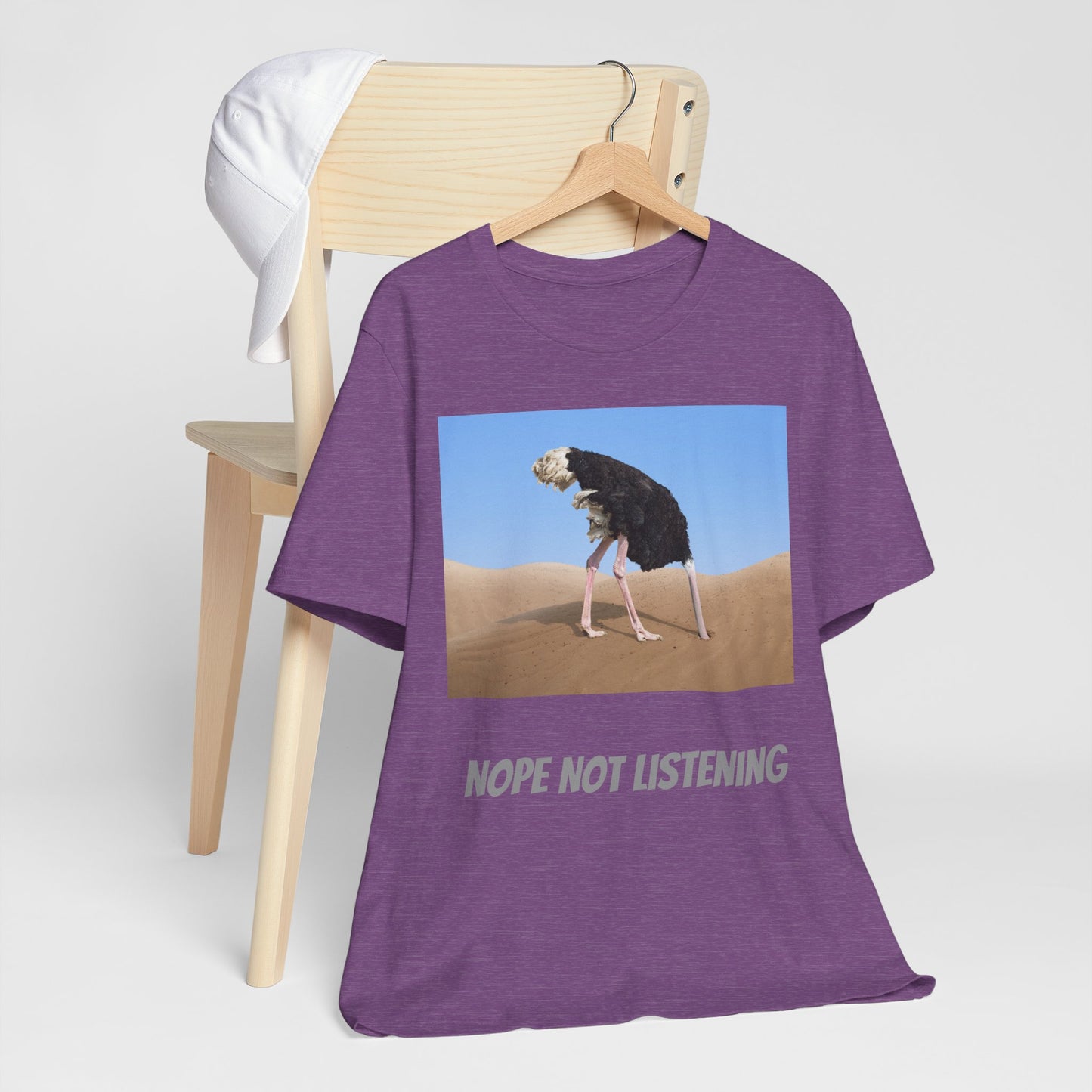 Camiseta avestruz no, no escucho