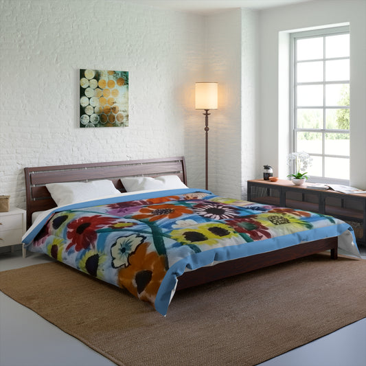 Comforter 104"x88" Size Flower Garden