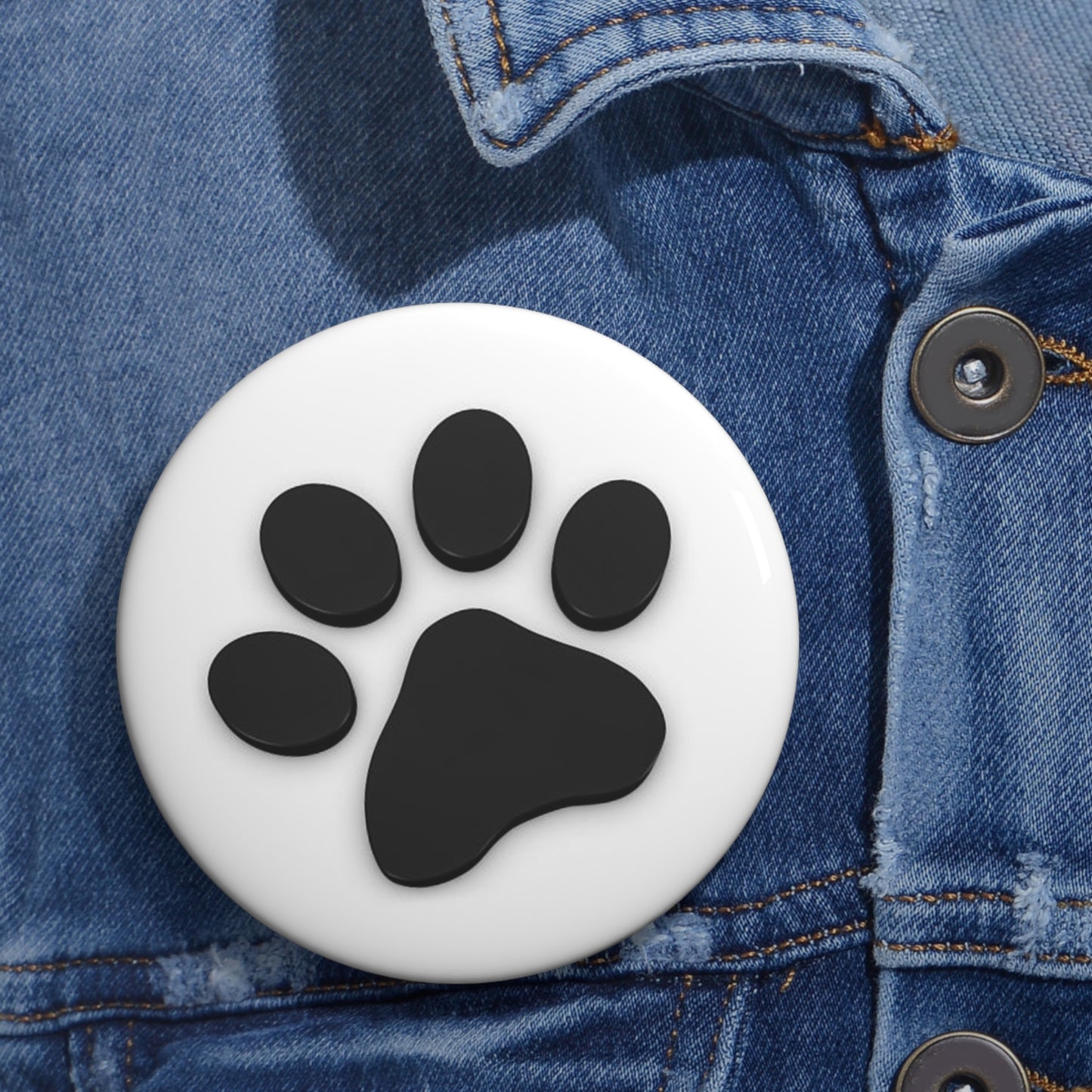 Botones de pin personalizados con huella de perro