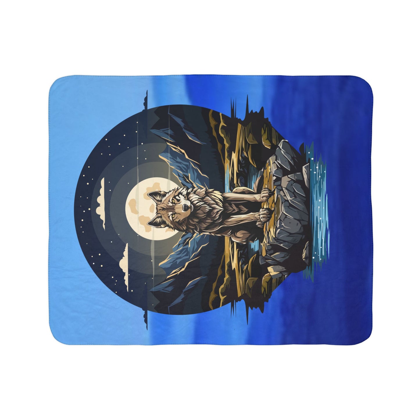 Cozy Wolf Fleece Sherpa Blanket - Perfect for Nature Lovers
