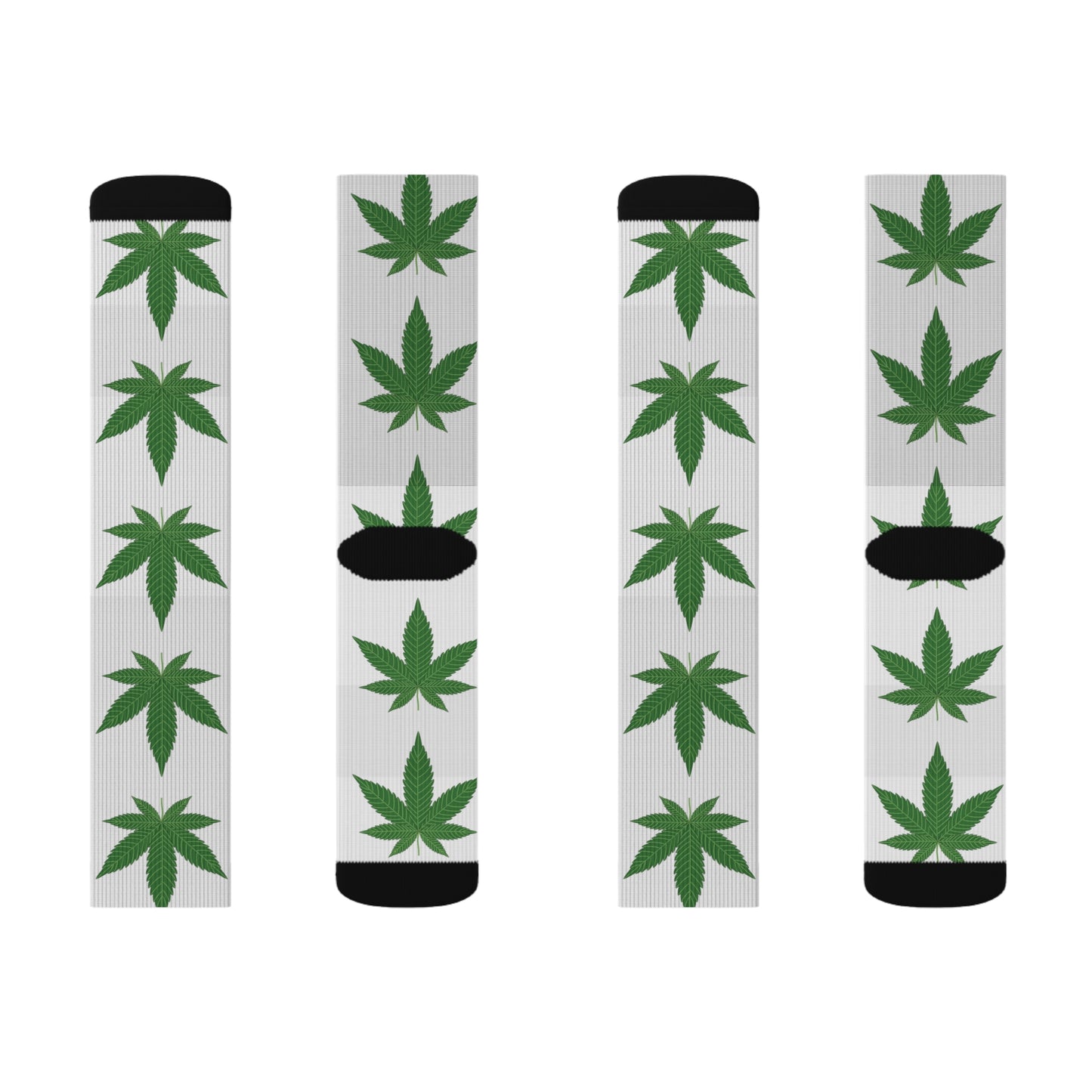 Trendy Cannabis Leaf Socks | Comfortable Sublimation Footwear for Everyday Wear