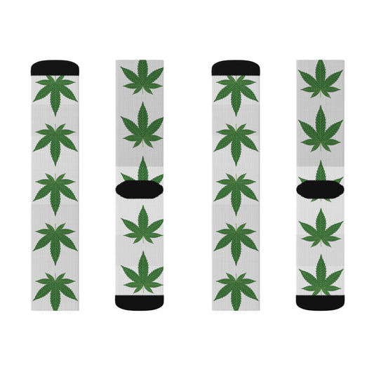 Trendy Cannabis Leaf Socks | Comfortable Sublimation Footwear for Everyday Wear