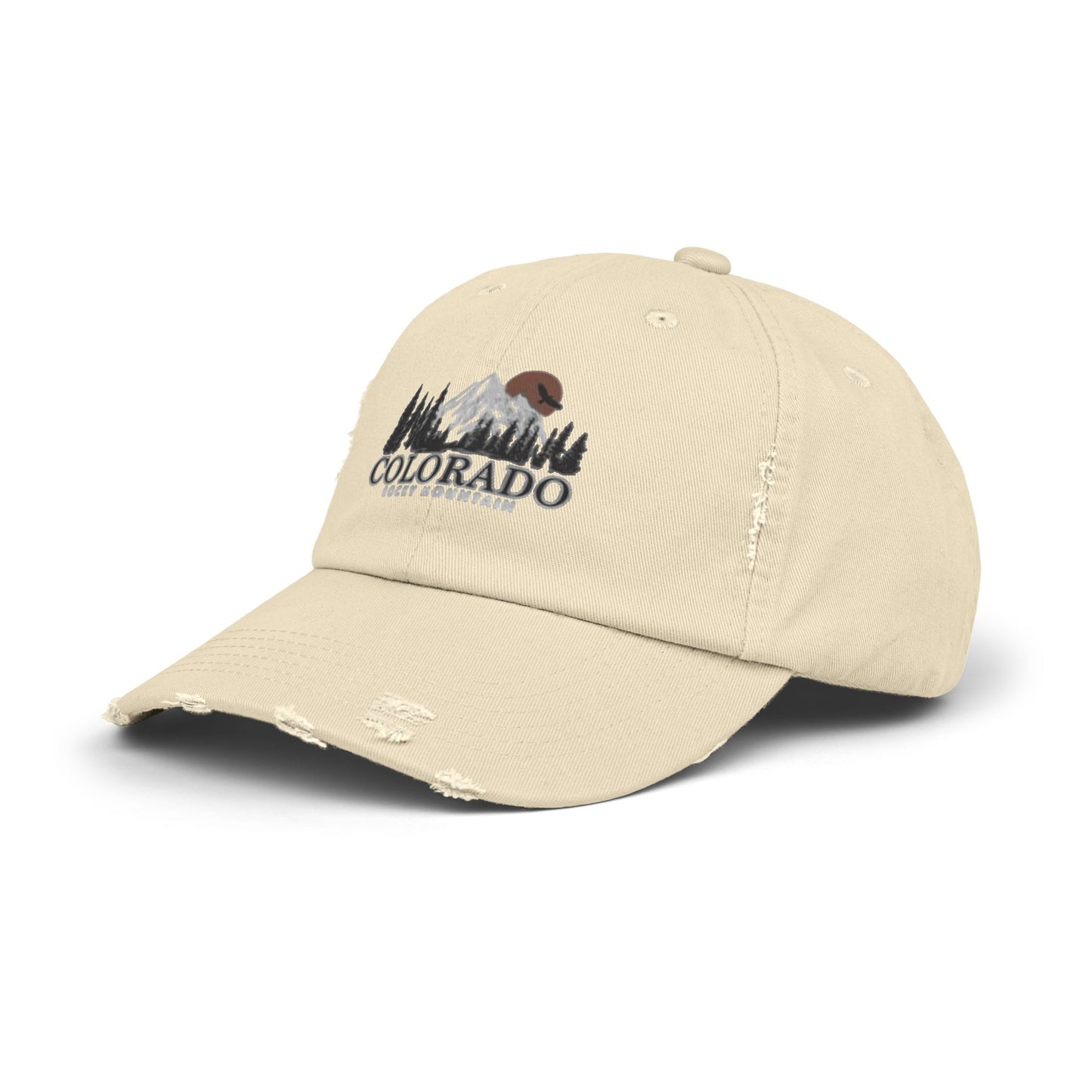 Casquette unisexe effet vieilli - Chapeau d'aventure des montagnes Rocheuses du Colorado