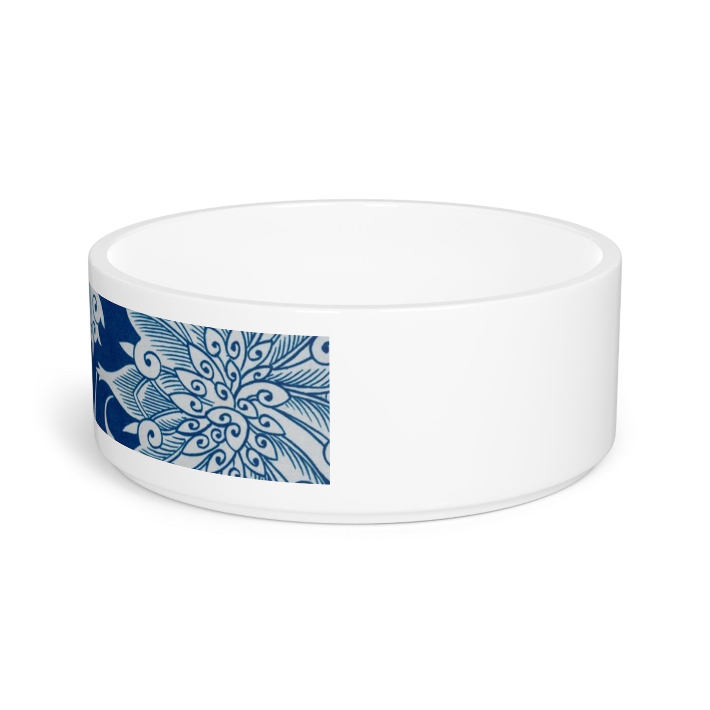 Pet Bowl Dogs Cats  Blue Fancy Flowers