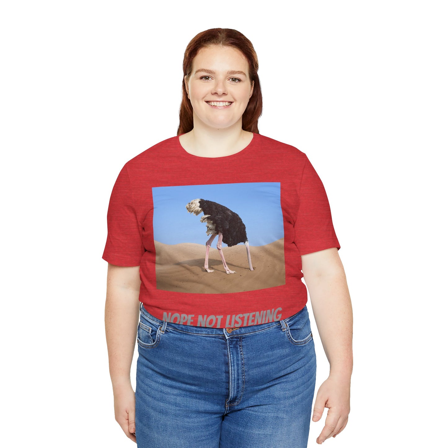 Camiseta avestruz no, no escucho