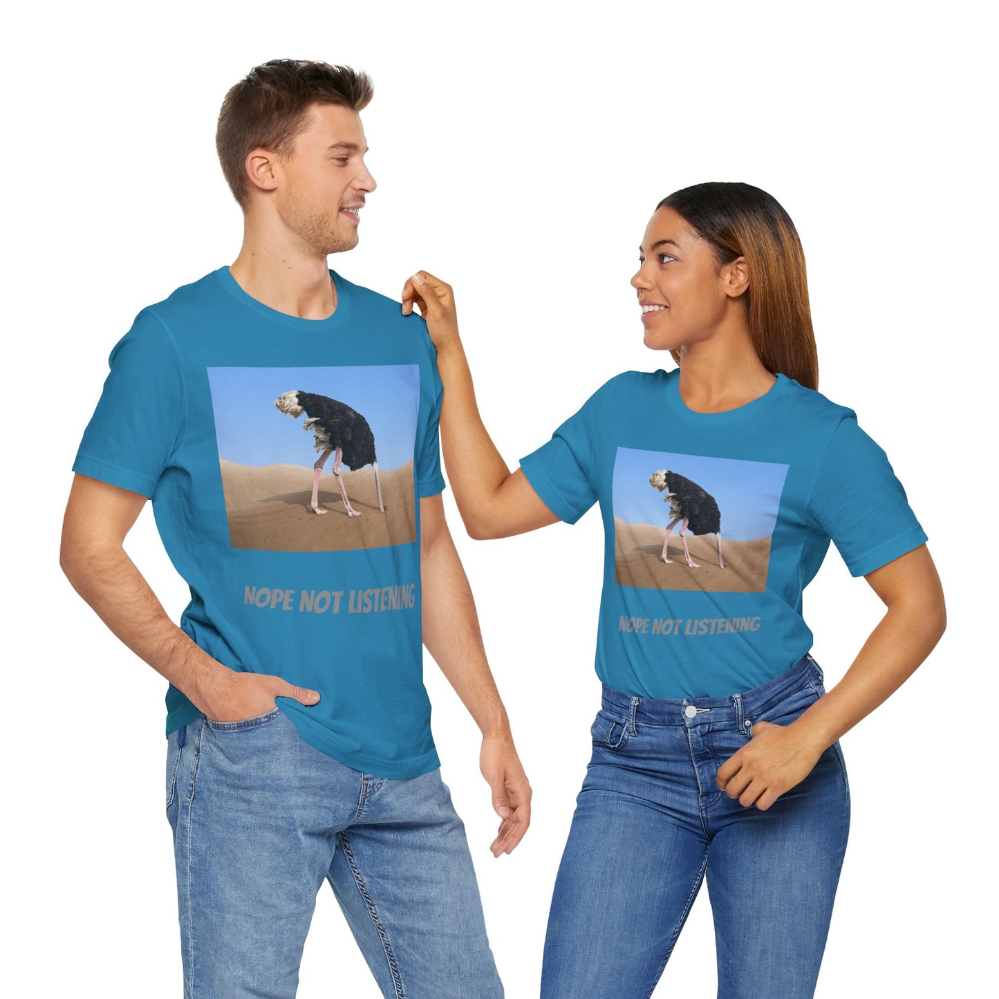 Camiseta avestruz no, no escucho