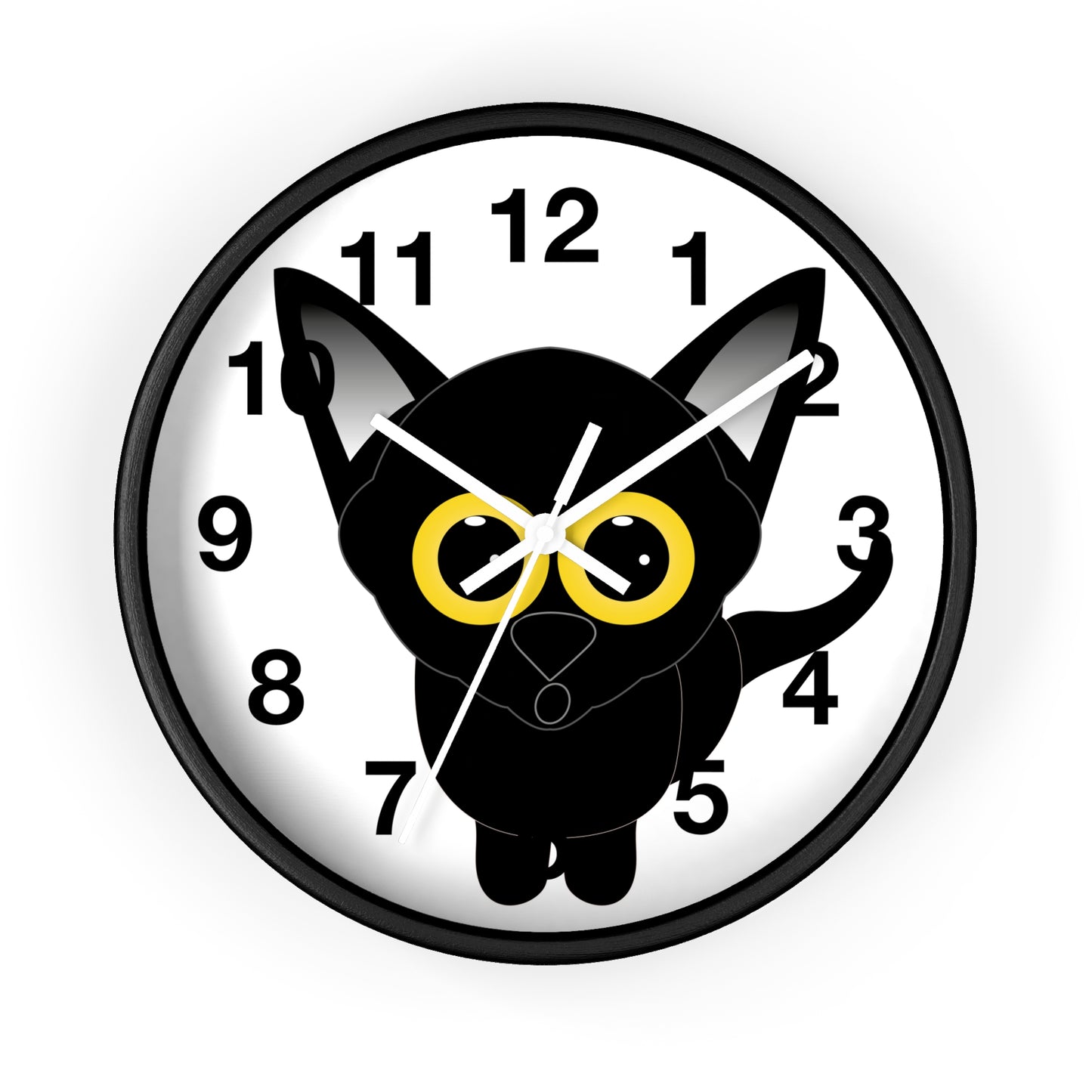 Reloj de pared Gato Negro con Ojos Grandes