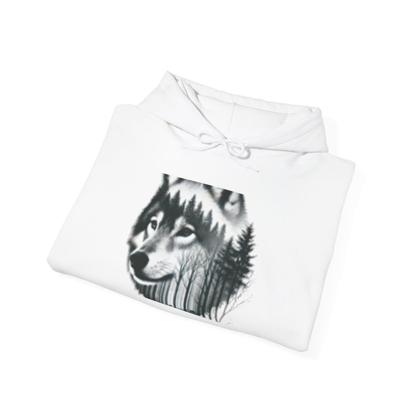 Wolf & Woman Graphic Hoodie - Unisex Heavy Blend™ Sweatshirt for Nature Lovers