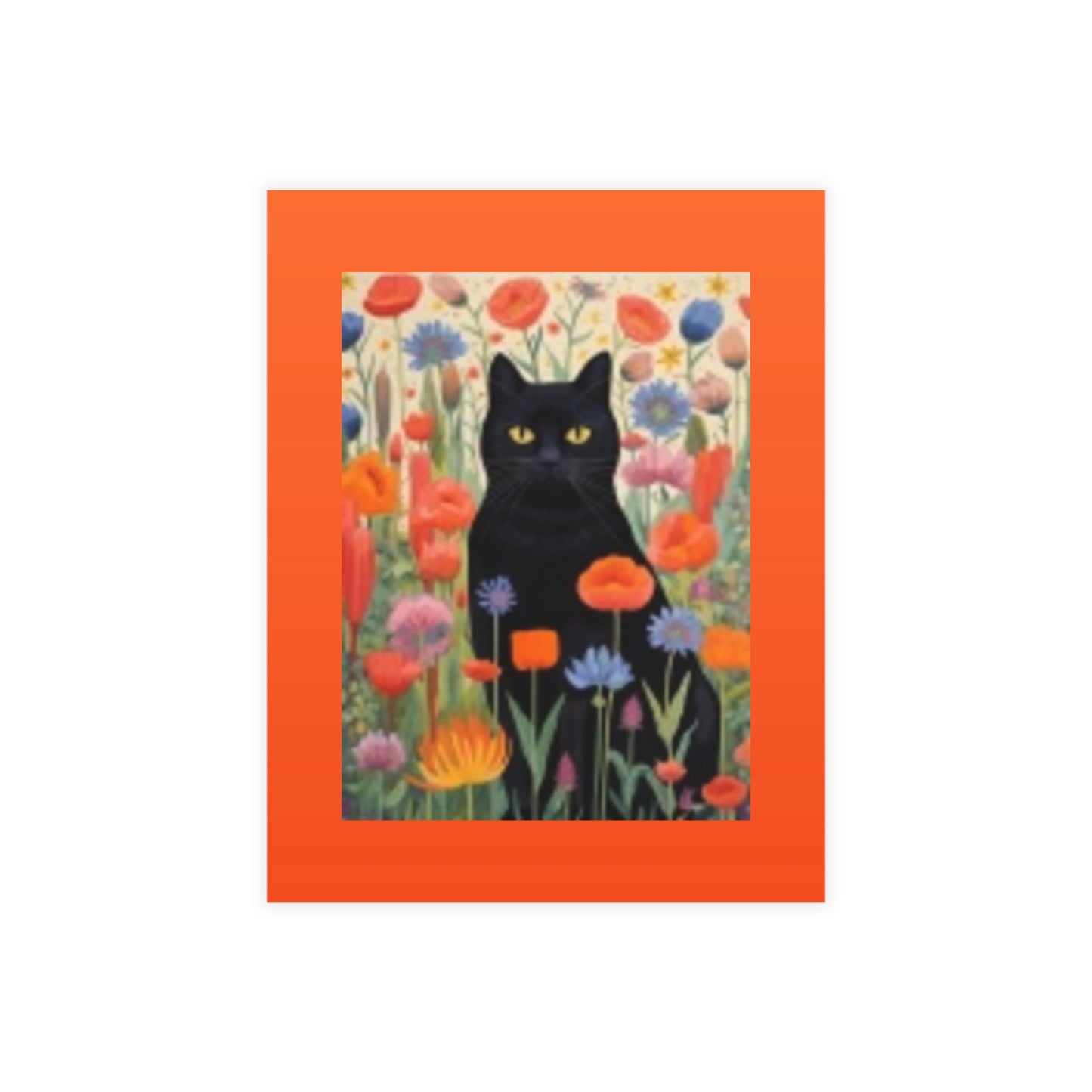Paquete de postales vibrantes: diseños de gatos y flores silvestres con sobres