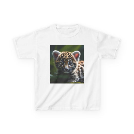 Wildlife Lover Kids Tee - Adorable Jaguar Cub Design
