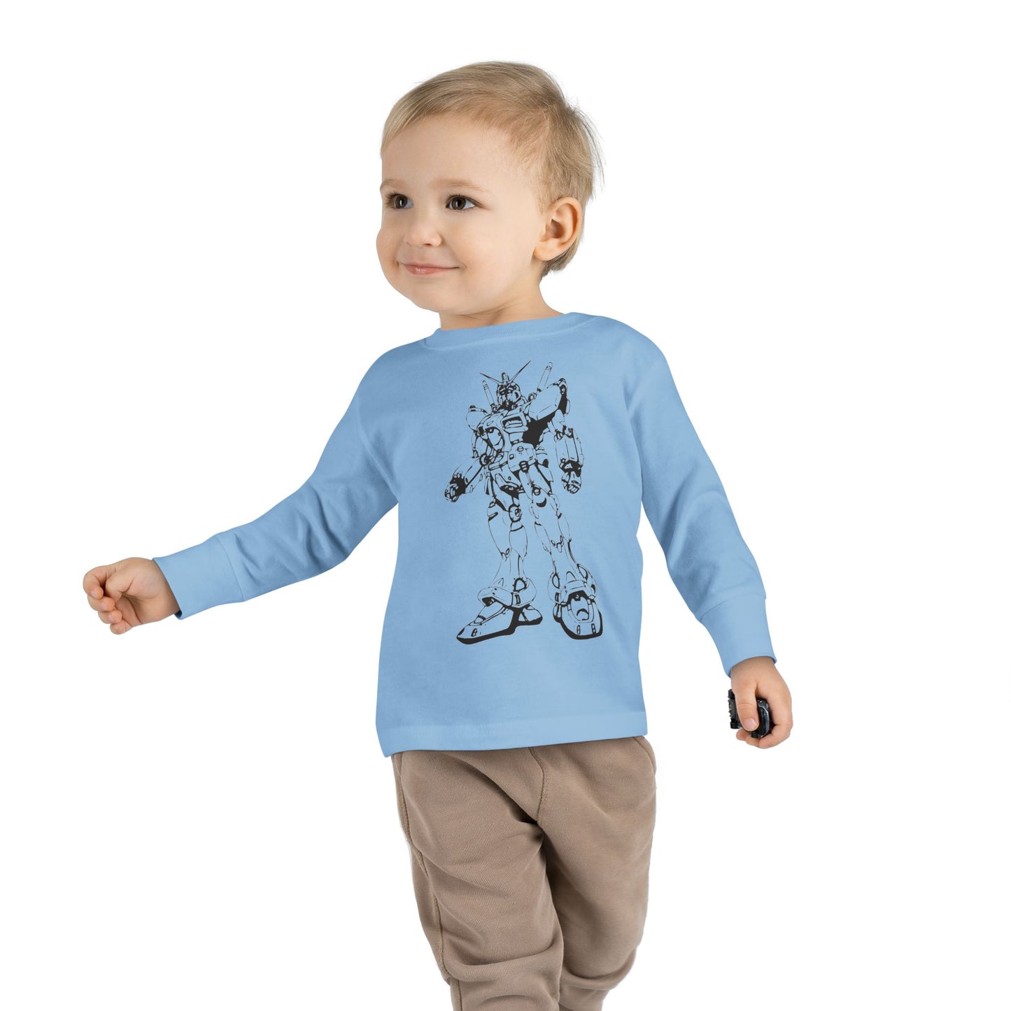 Camiseta de manga larga para niños pequeños: camiseta con gráfico de robot, perfecta para cumpleaños y juegos.