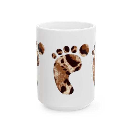 Cute Animal Footprint Ceramic Mug - 11oz & 15oz - Perfect for Coffee Lovers and Animal Aficionados