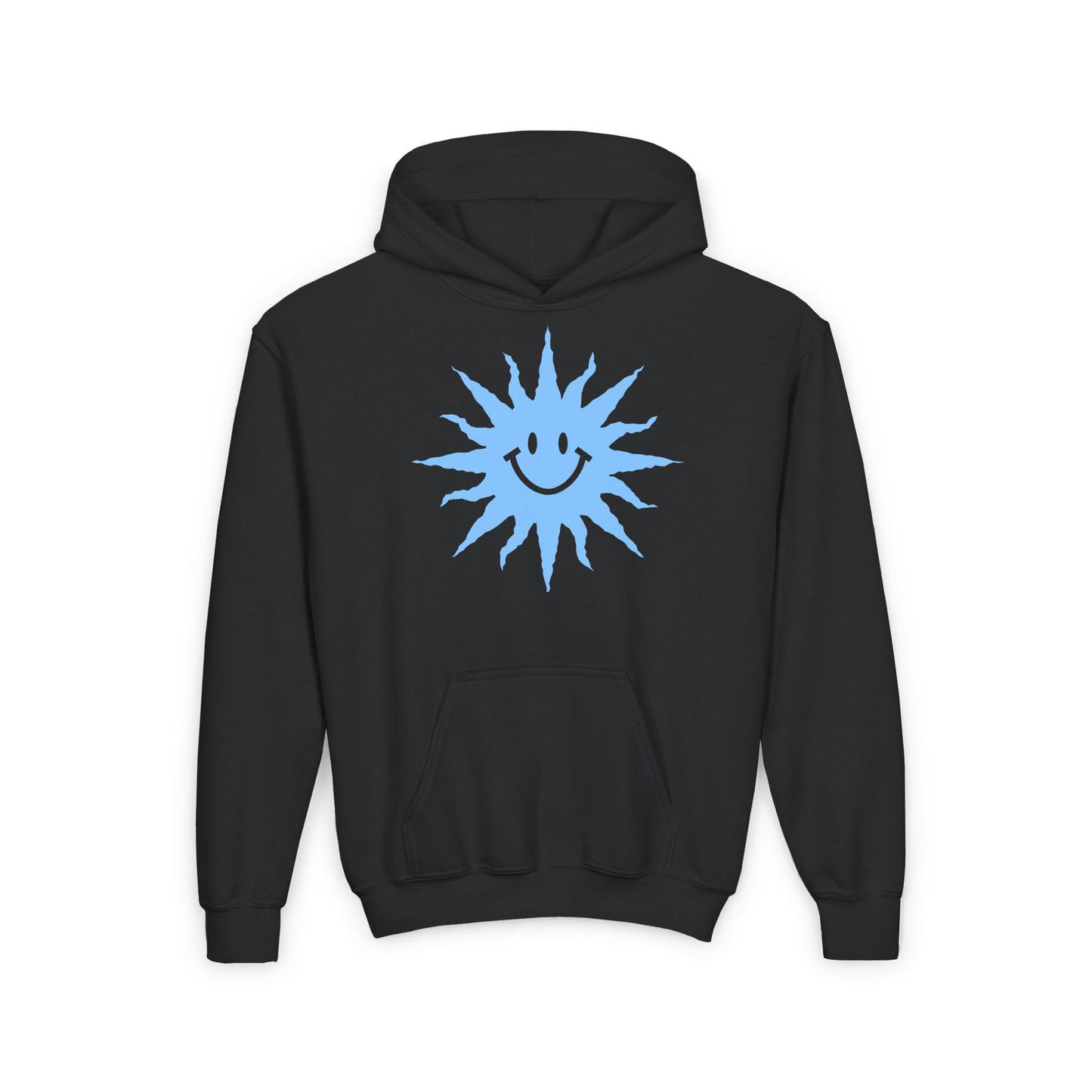 Sudadera con capucha de mezcla pesada para jóvenes Tallas S, M, L, XL Gato saltando sobre una pecera