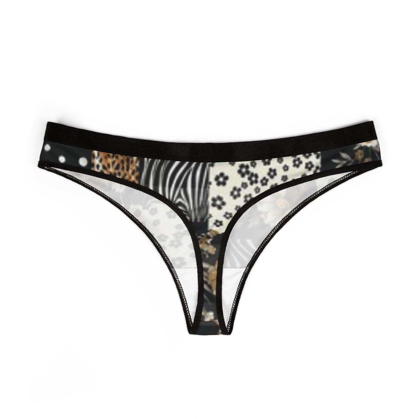 Strings élégants pour femmes - Lingerie à imprimé floral et animal