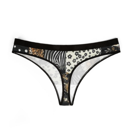 Strings élégants pour femmes - Lingerie à imprimé floral et animal