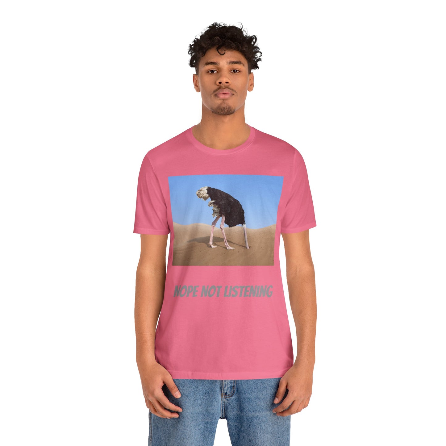 Camiseta avestruz no, no escucho