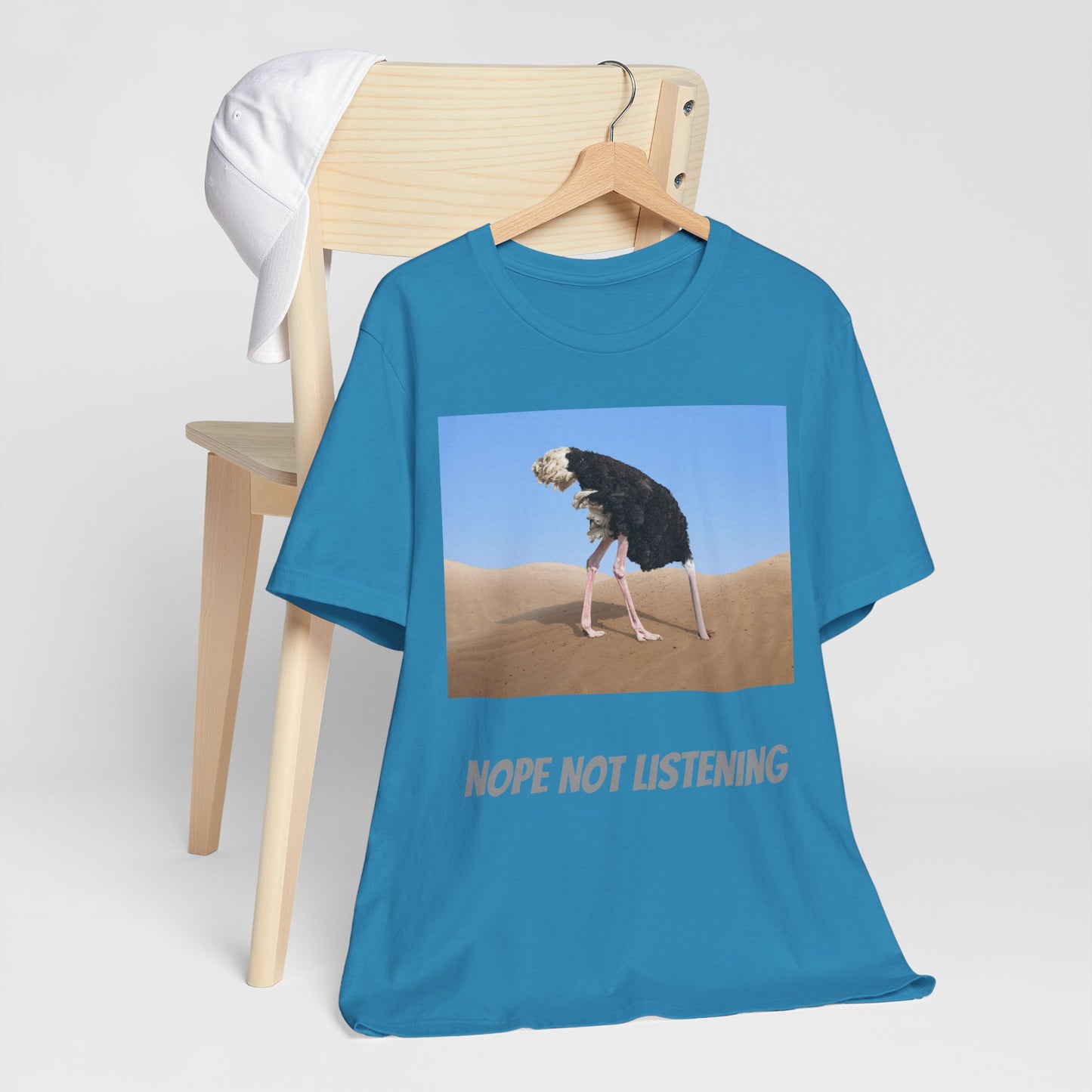 Camiseta avestruz no, no escucho
