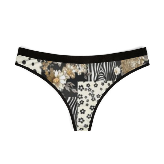 Strings élégants pour femmes - Lingerie à imprimé floral et animal