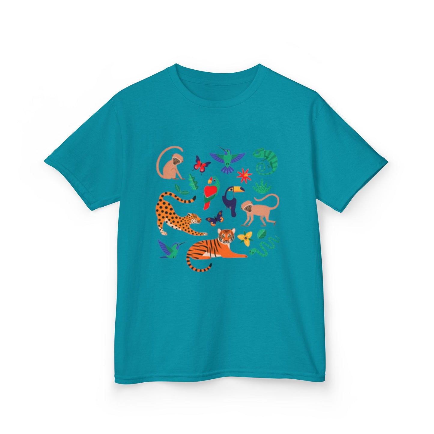 Jungle Adventure Kids Tee - Fun Animal Print Cotton T-Shirt