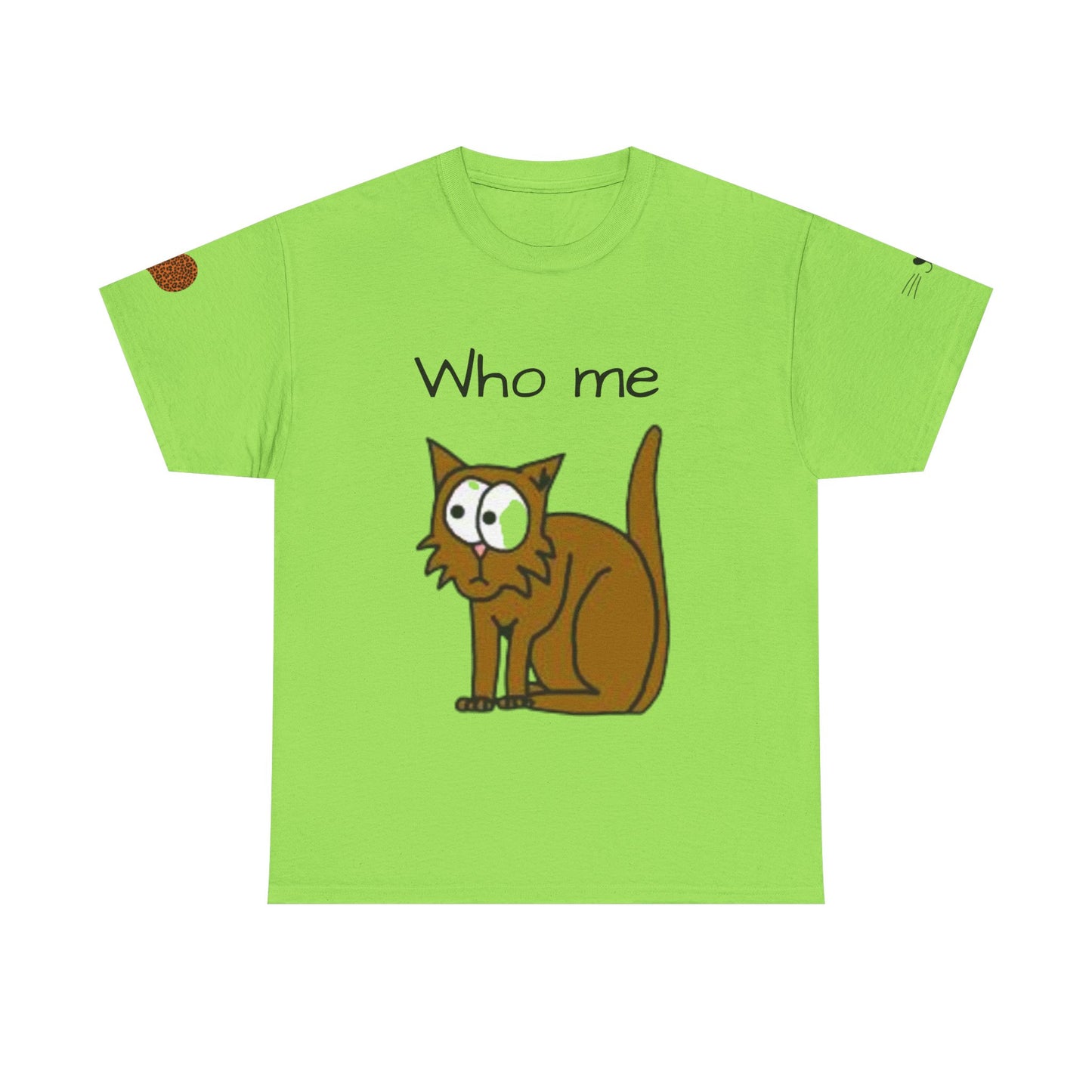 Funny Cat Unisex Heavy Cotton Tee - 'Who Me?' Graphic Shirt
