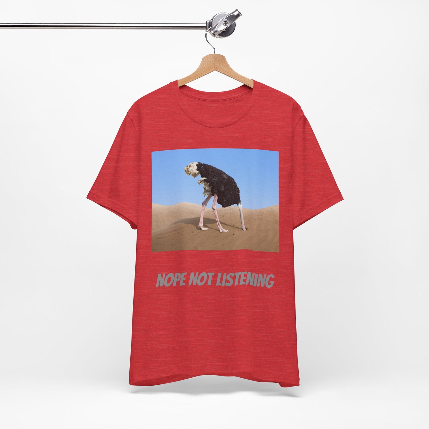Camiseta avestruz no, no escucho