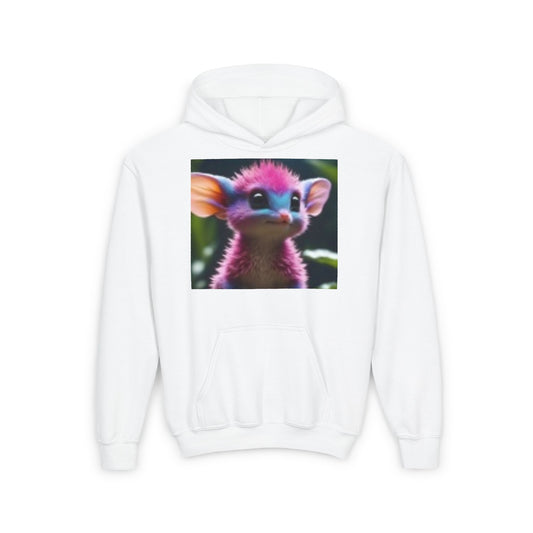 Youth Heavy Blend Hooded Sweatshirt Pink Mouse So Cute