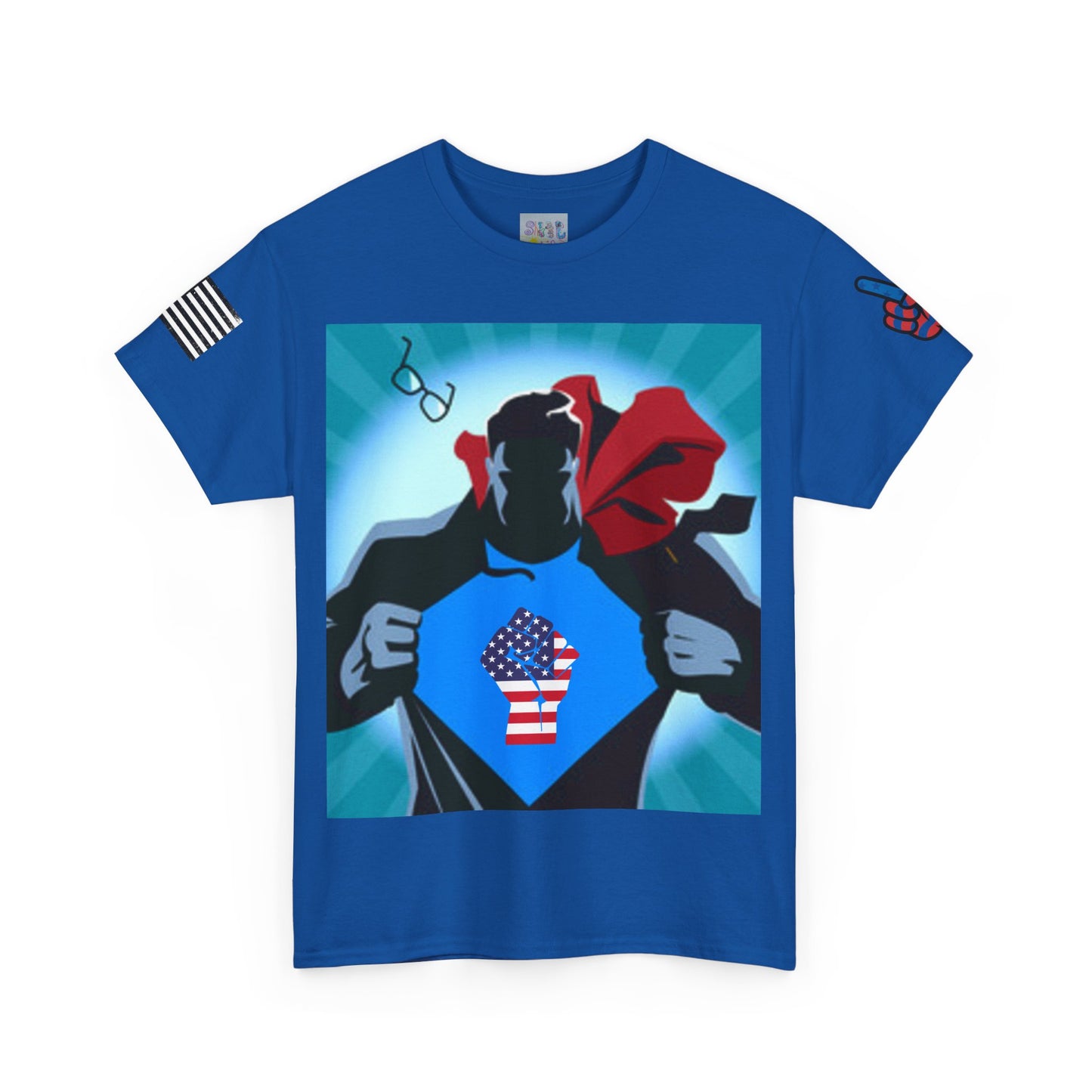 Heroic Man Unisex Heavy Cotton T-shirt, Superhero T-Shirt, Custom Graphic Tee, Fun Gift for Dads, Casual Wear, Birthday Present