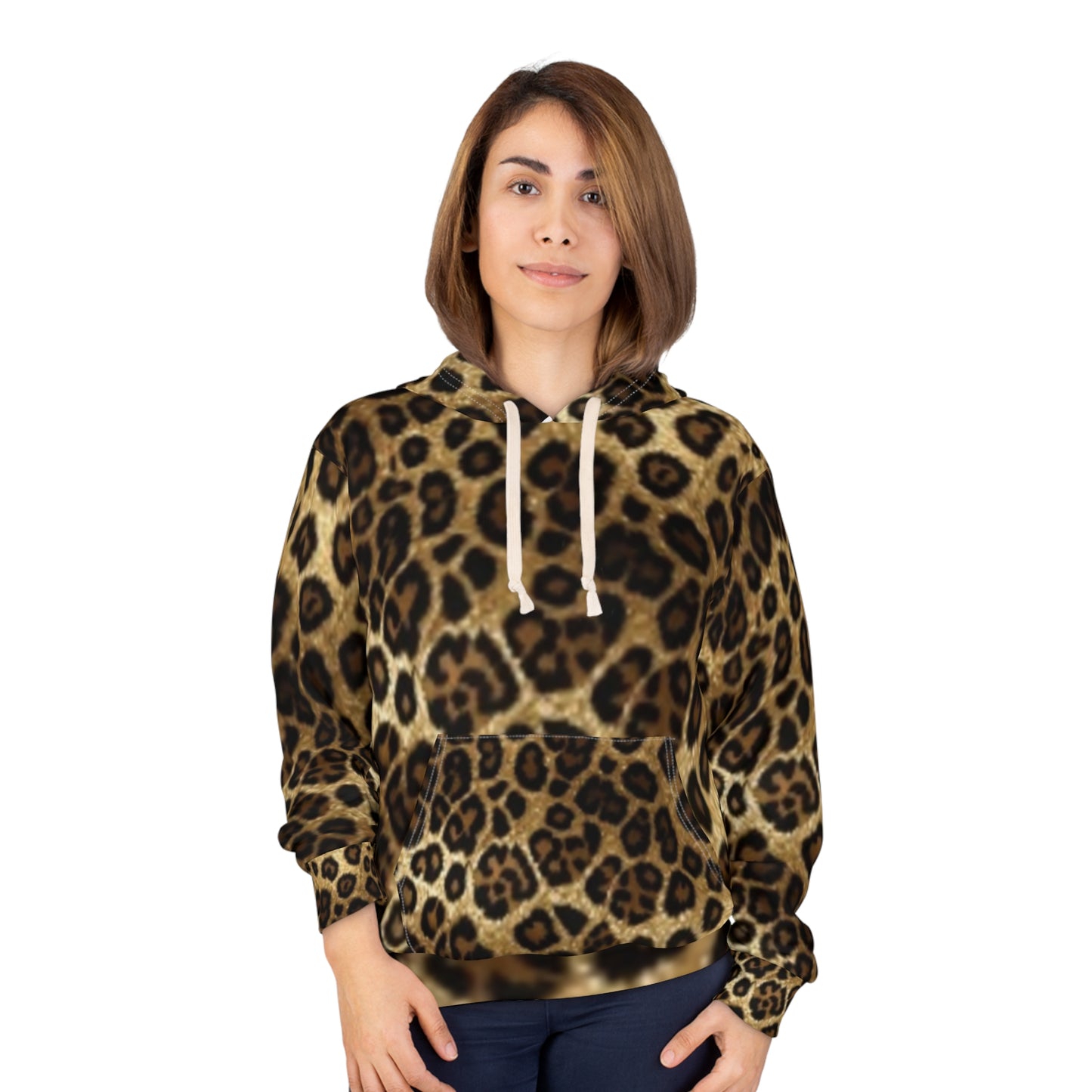 Stylish Leopard Print Unisex Pullover Hoodie - Cozy Fashion for Everyday Wear