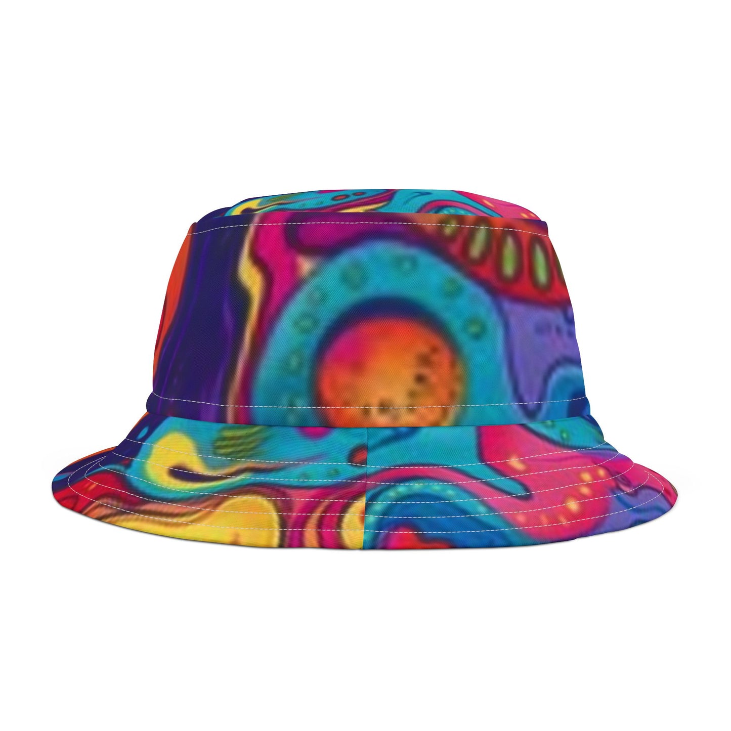 Bob abstrait et vibrant : un accessoire de mode coloré pour les aventures estivales