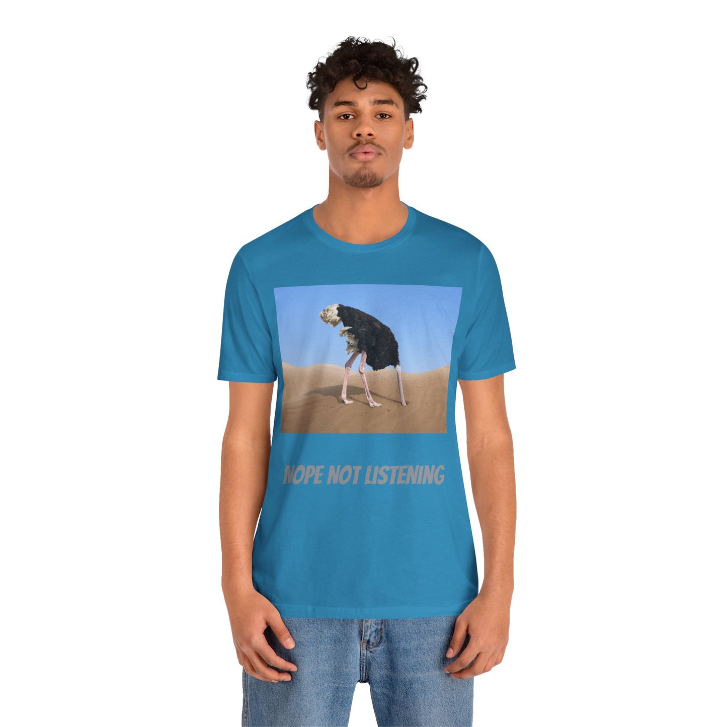 Camiseta avestruz no, no escucho