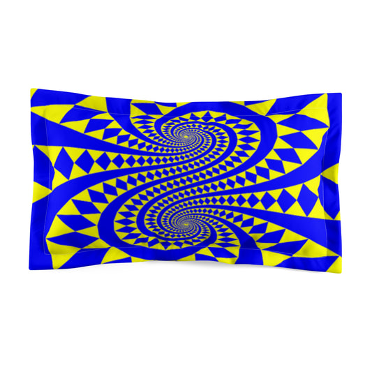 Taie d'oreiller pour oreiller King Size Motif fantaisie bleu et jaune 