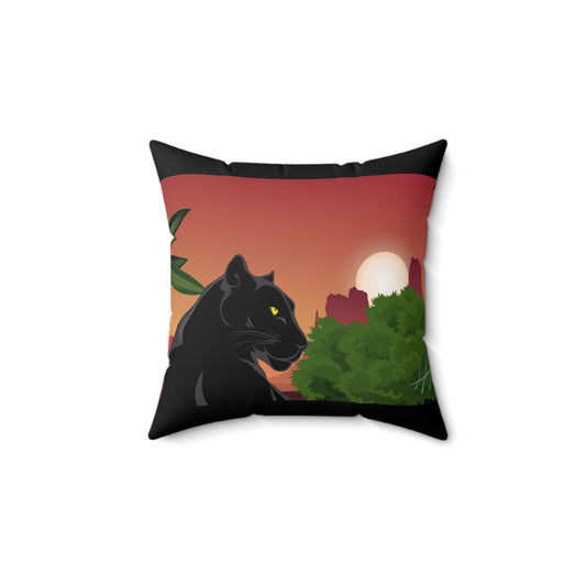Coussin carré en faux suède 
