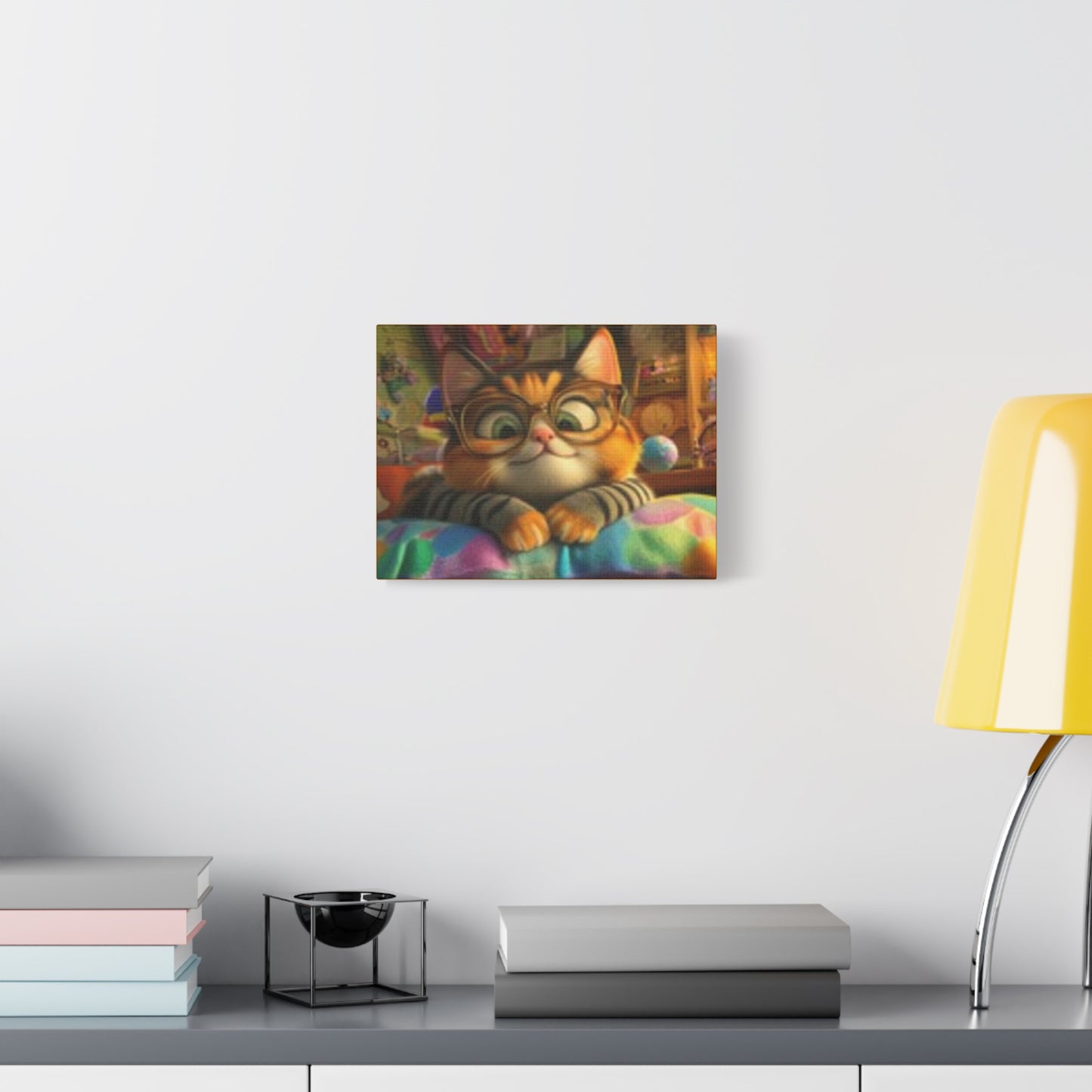 Charming Cat Canvas Wall Art, Cat Lover Decor, Cute Cat Artwork, Gift for Pet Owners, Whimsical Home Decor, Cat-Themed Room