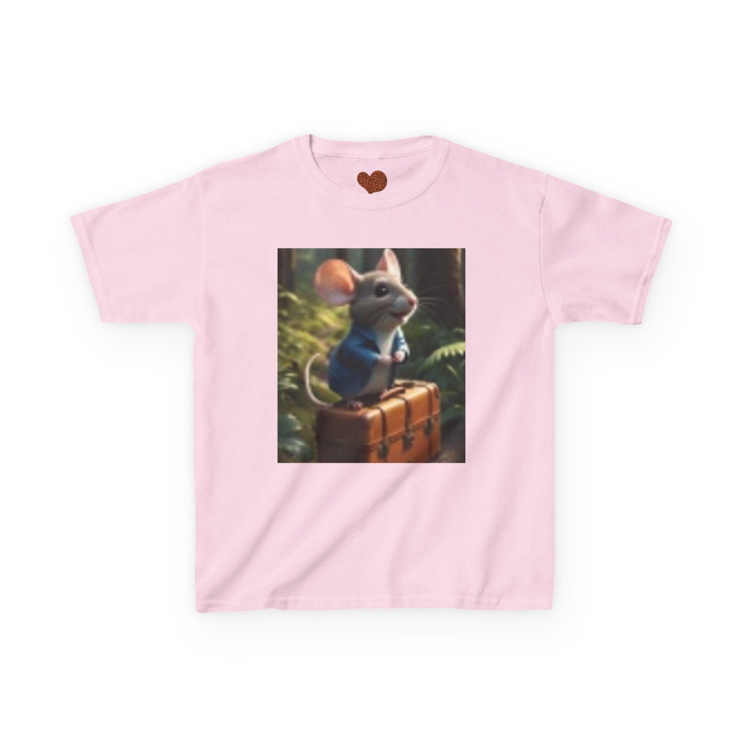T-shirt d'aventure pour enfants avec motif cœur et souris colorés