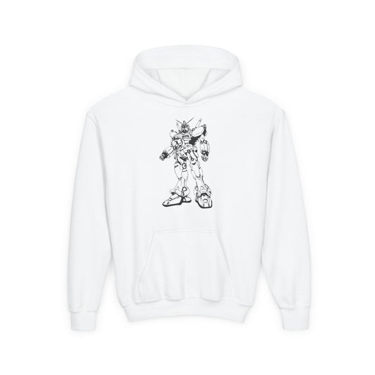 Cool Robot Youth Heavy Blend Hoodie - Unique Graphic Sweatshirt for Kids