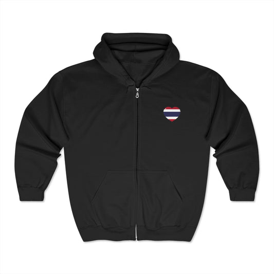 Full Zip Hooded Sweatshirt May God Bless Trump