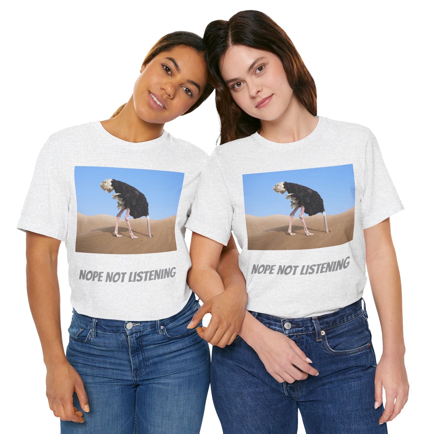 Camiseta avestruz no, no escucho