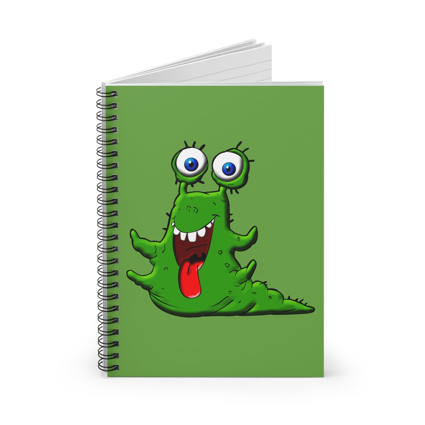 Cahier à spirale vert drôle d'alien