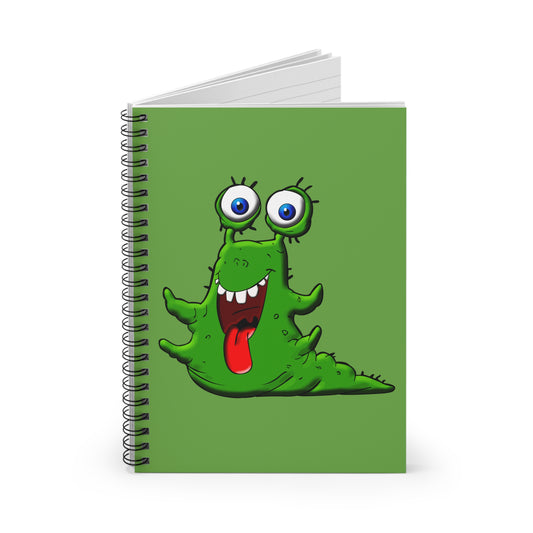 Cahier à spirale vert drôle d'alien