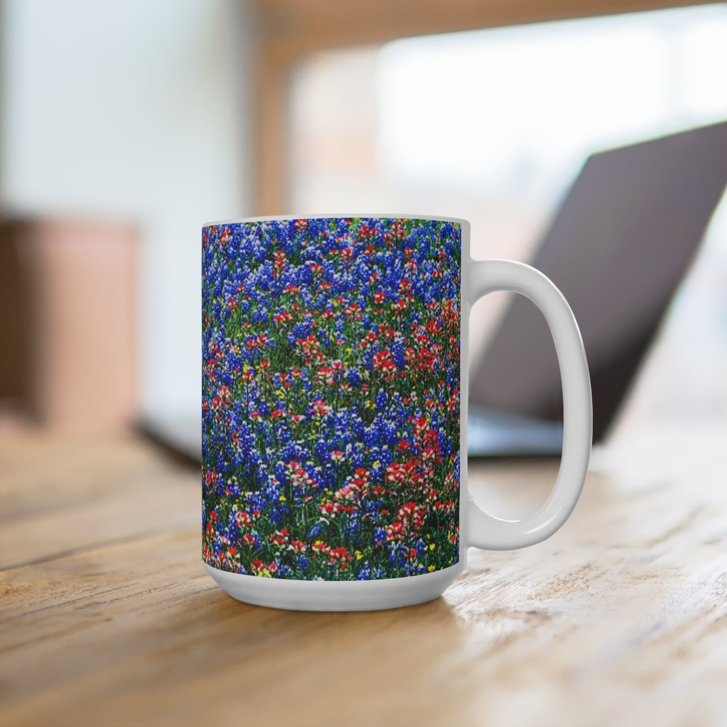 Vibrant Flower Field 15oz Mug - Perfect for Garden Lovers and Nature Enthusiasts