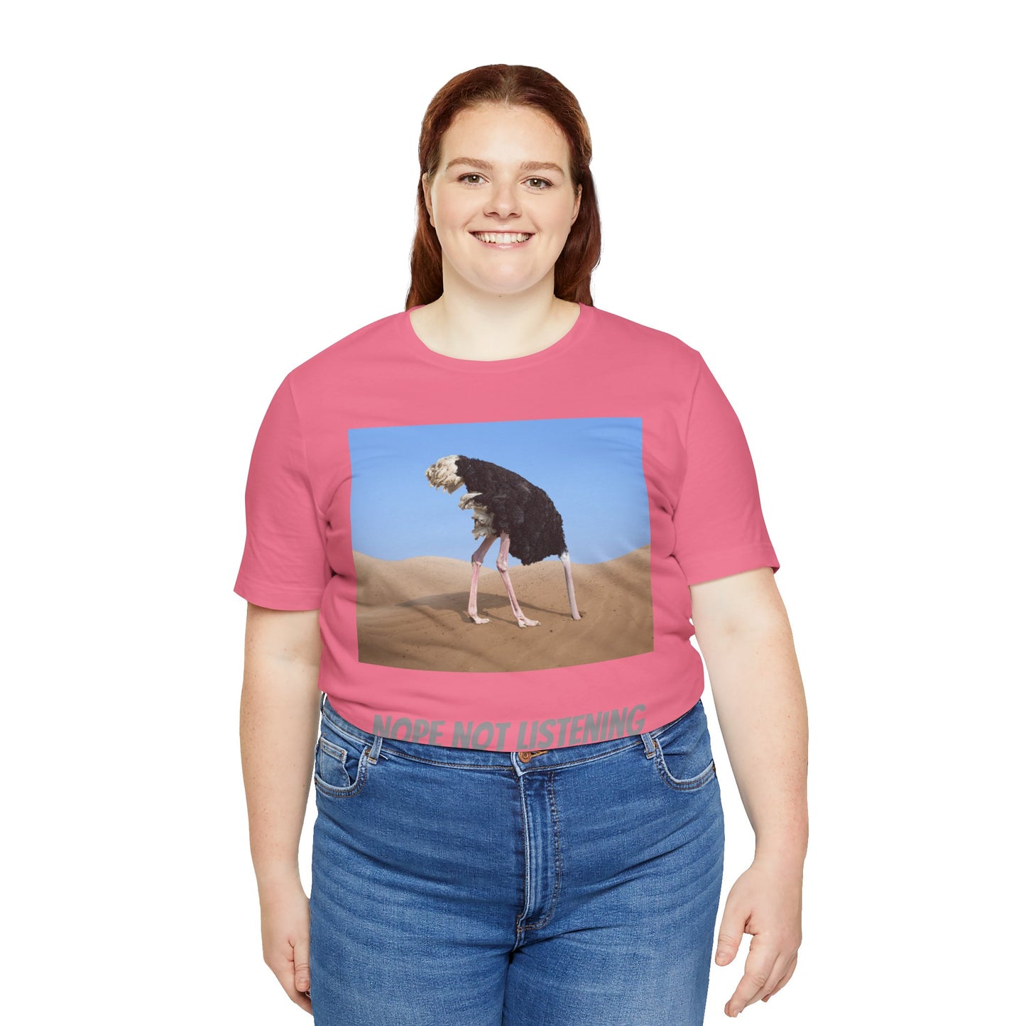 Camiseta avestruz no, no escucho
