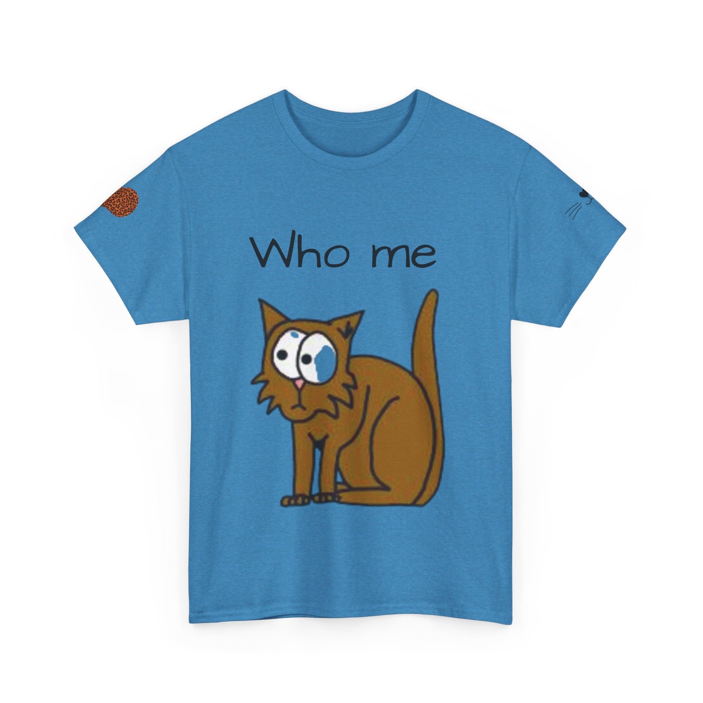 Funny Cat Unisex Heavy Cotton Tee - 'Who Me?' Graphic Shirt