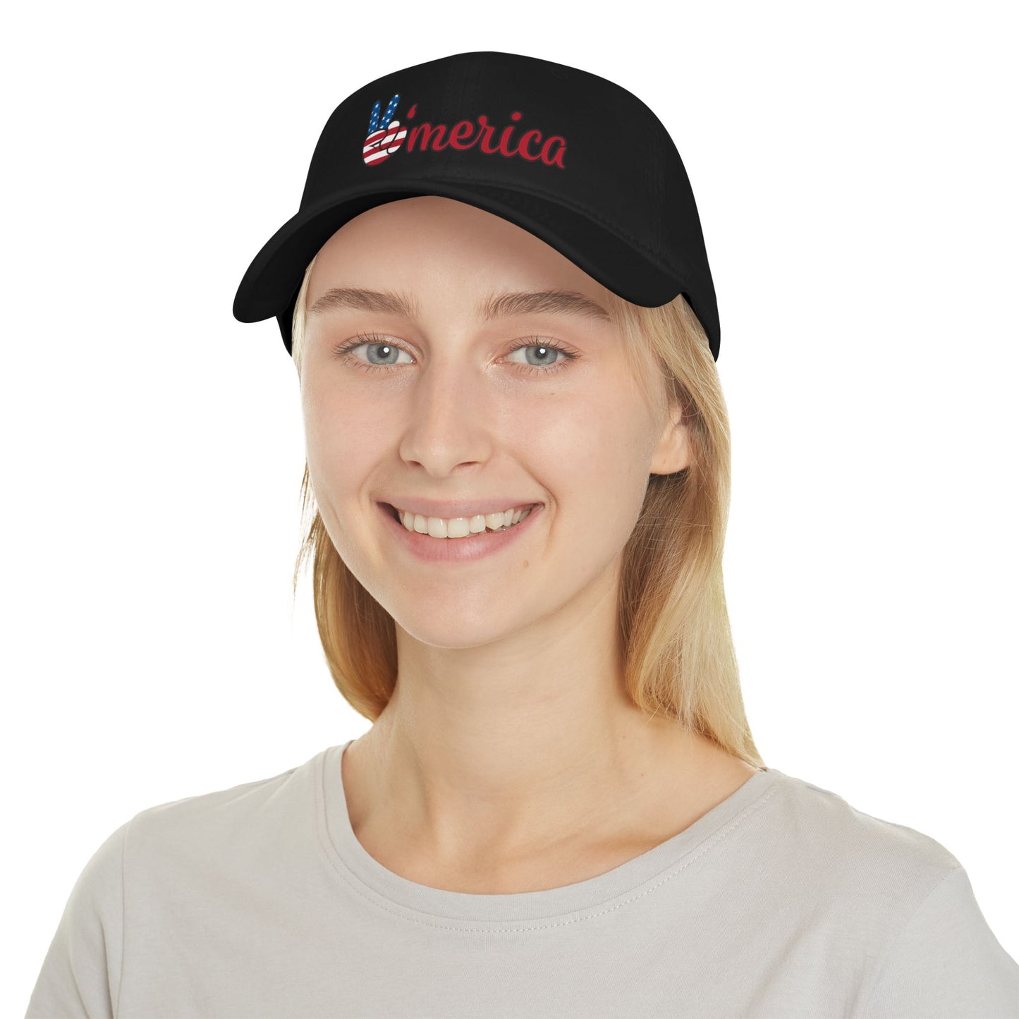 Gorra de béisbol de perfil bajo con el símbolo de la paz de Estados Unidos